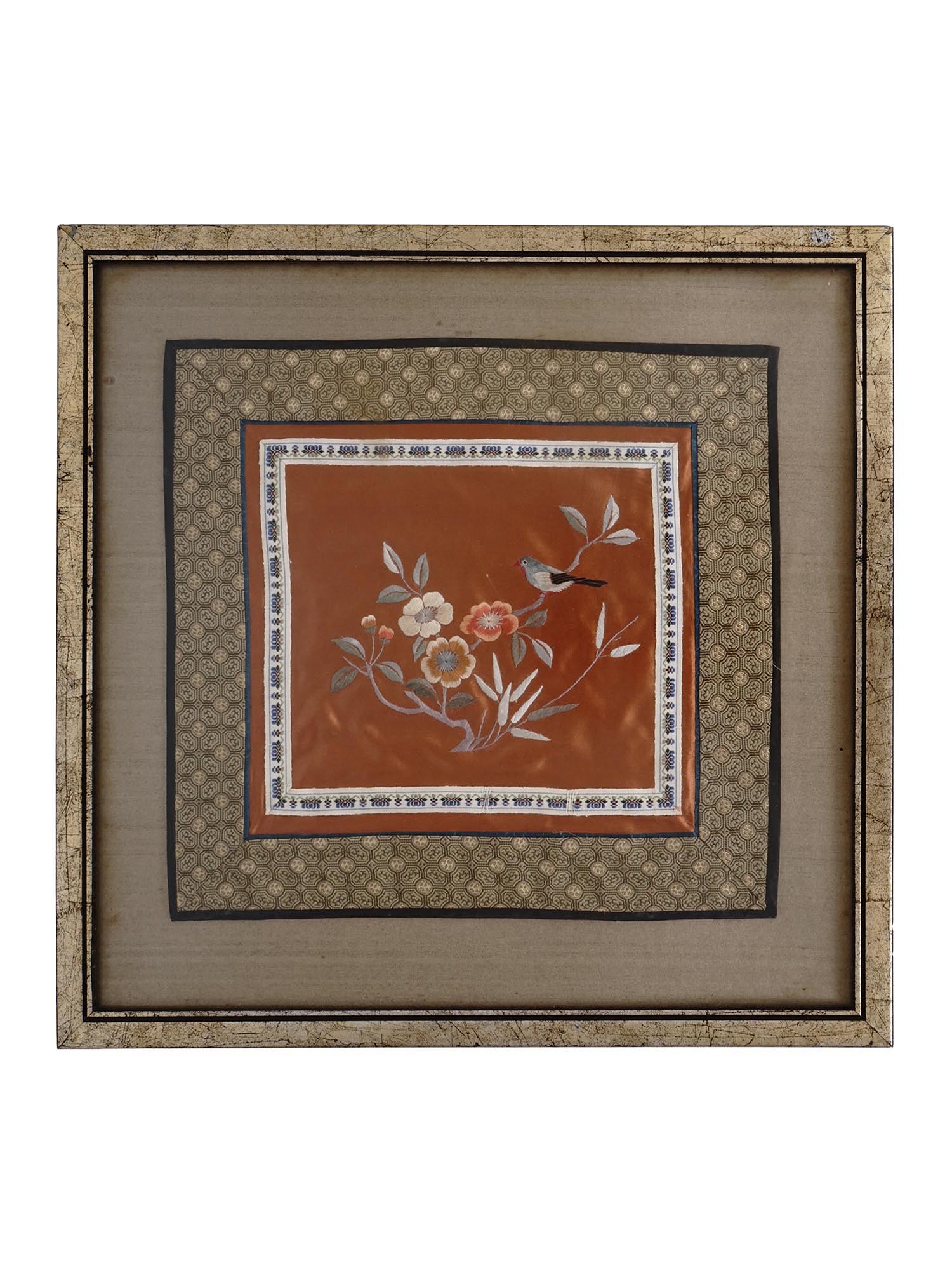 FRAMED ORIENTAL WALL ART PRINTS AND EMBROIDERY PIC-3